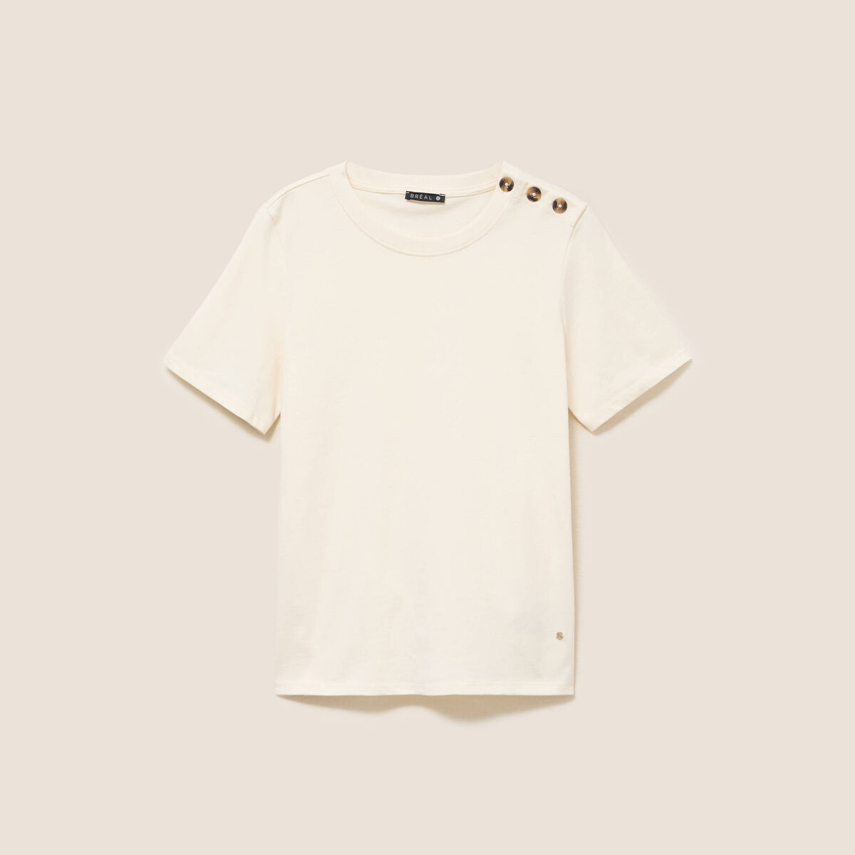 T-shirt manches courtes ecru femme
