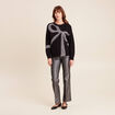 Pull col bateau manches longues noir femme