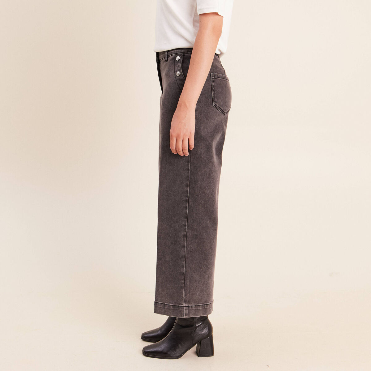 Jean denim gris femme