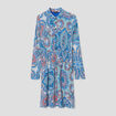 Robe cintrée smockée bleu ciel femme