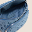 Sac banane en bandouli&egrave;re doubl&eacute; denim double stone femme