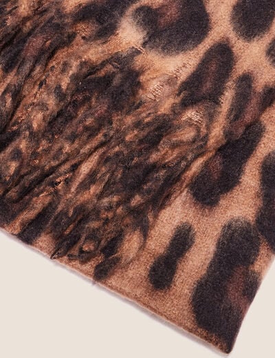 &Eacute;charpe &agrave; franges taupe femme