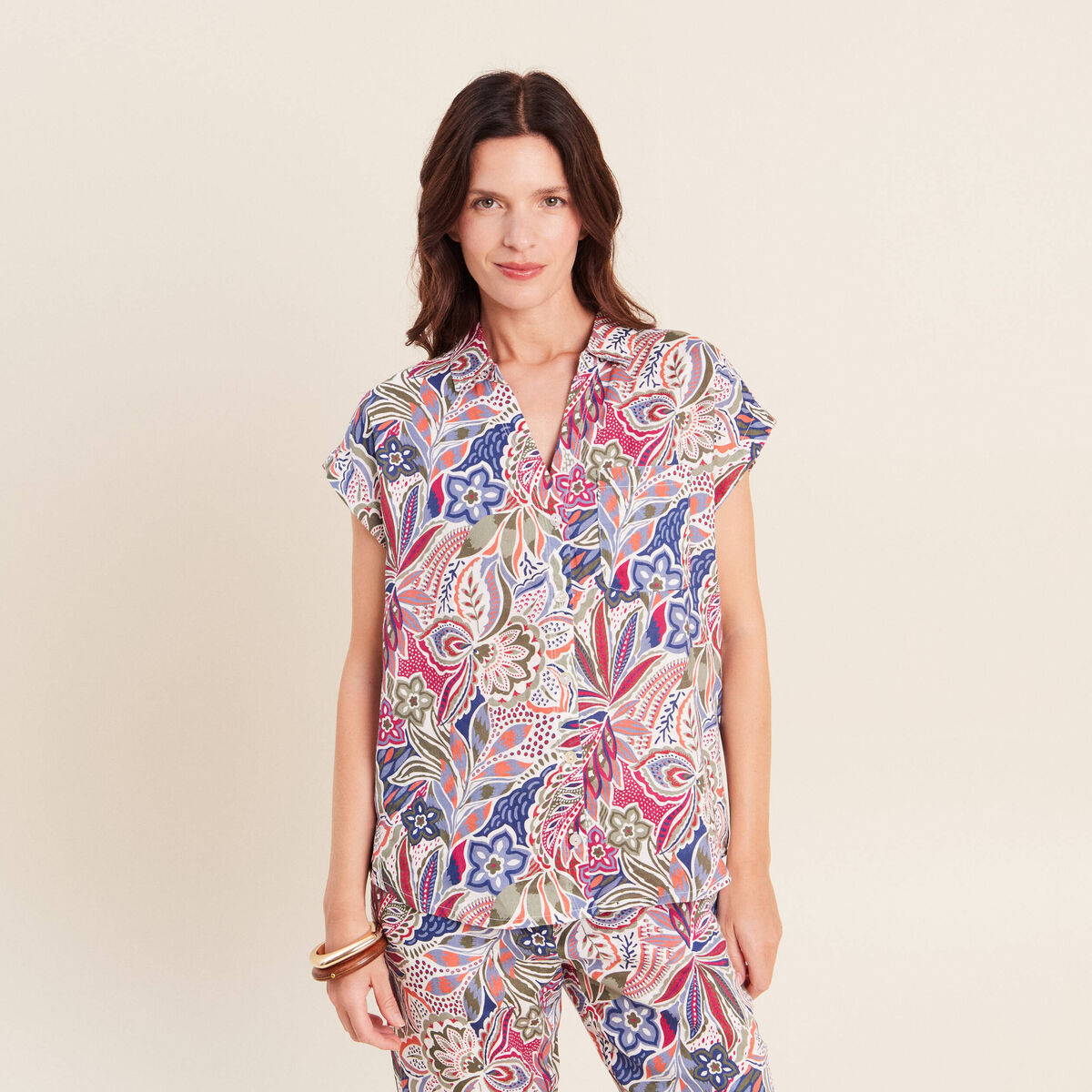 Chemise sans manches mauve femme