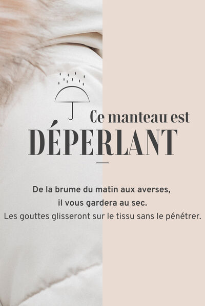Doudoune droite à capuche noir femme