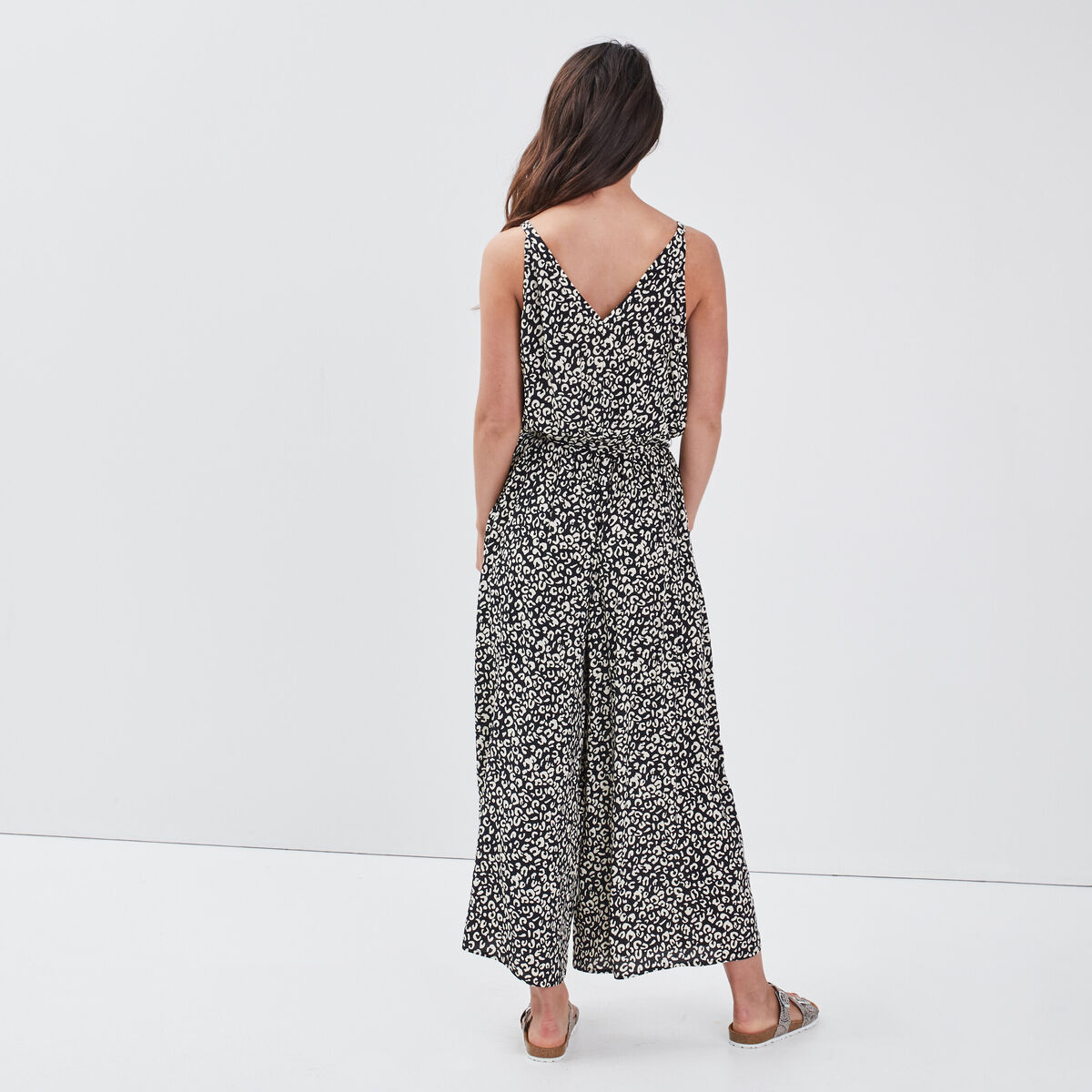 Combinaison pantalon ample noir femme
