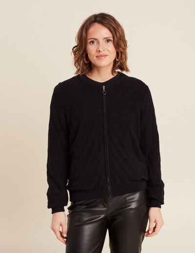 Gilet réversible ajouré noir femme
