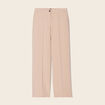 Pantalon large fluide à pinces sable femme