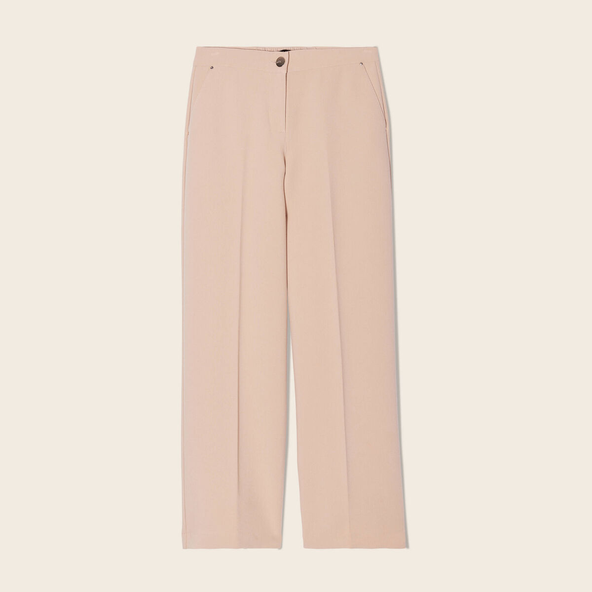 Pantalon large fluide à pinces sable femme