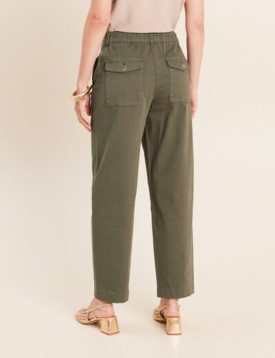 Pantalon boyfriend vert kaki femme