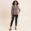 Chemise cintr&eacute;e manches longues fluide noir femme