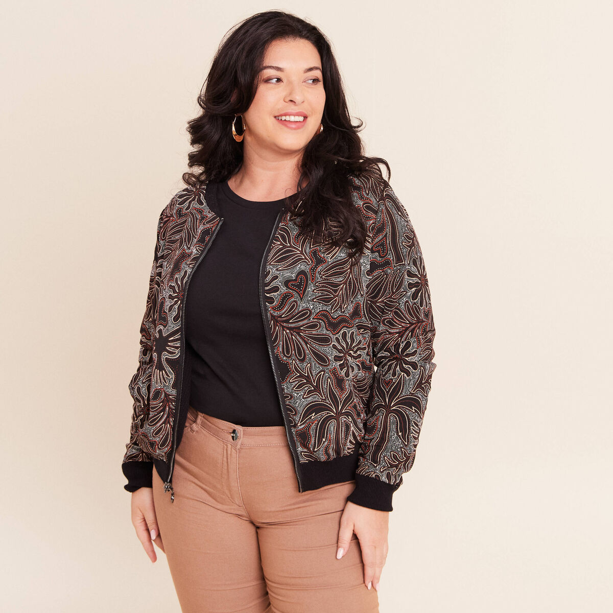 Gilet r&eacute;versible esprit bomber noir femme