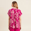 Blouse manches courtes rose fushia femme