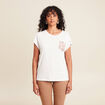 t-shirt col rond manches courtes ecru femme