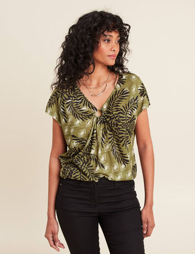 T-shirt manches courtes vert femme