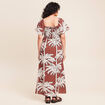 Robe longue &eacute;vas&eacute;e col carr&eacute; marron femme