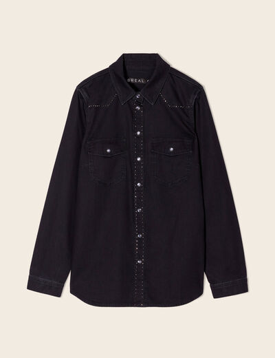 Chemise en jean noir femme