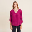Blouse manches 3/4 violet femme