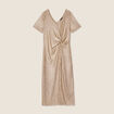 Robe ajustée métallisée couleur or femme