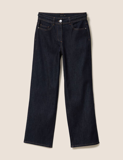 Jean large 7/8ème taille haute denim brut femme