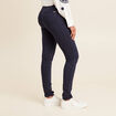 Pantalon léger taille haute long bleu marine femme