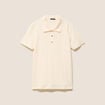 Polo jacquard manches courtes ecru femme