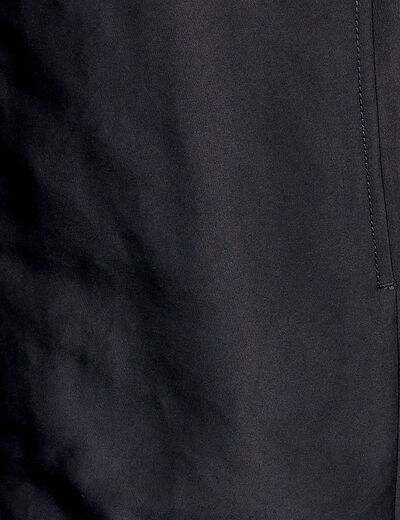 Parka droite à capuche noir femme