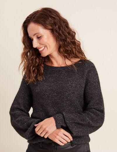 Pull confectionné en France gris foncé femme
