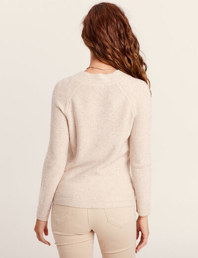 Pull manches longues couleur or femme