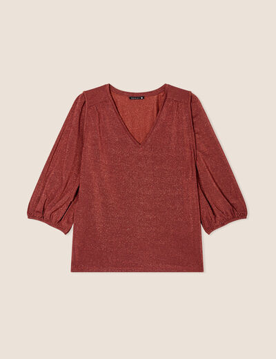 Blouse manches 3/4 couleur cuivre femme