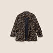 Blazer droit jacquard col tailleur noir femme