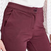Pantalon ajusté taille basculée bordeaux femme