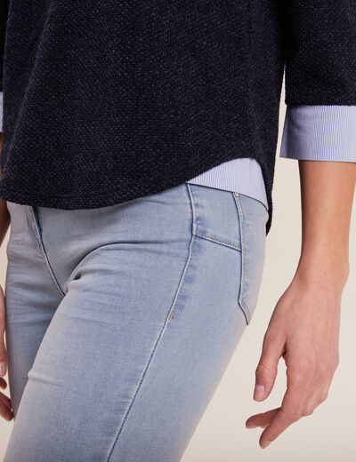 T-shirt manches 3/4 bleu marine femme