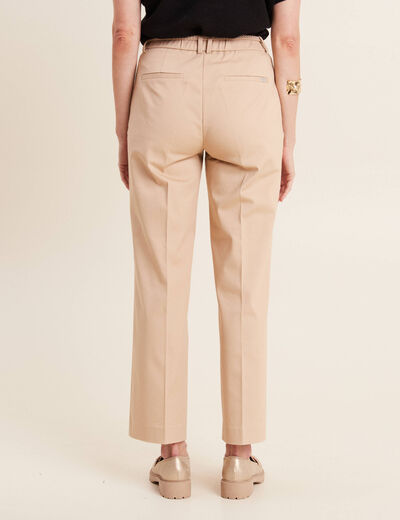 Pantalon flare 7/8ème beige femme