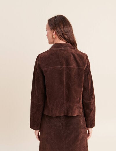 Veste doubl&eacute;e marron fonc&eacute; femme