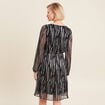 Robe argentée à sequins évasée noir femme