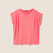 T-shirt droit col rond manches courtes rouge femme