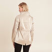 Parka courte métallisée beige femme