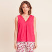 D&eacute;bardeur sans manches rose fushia femme