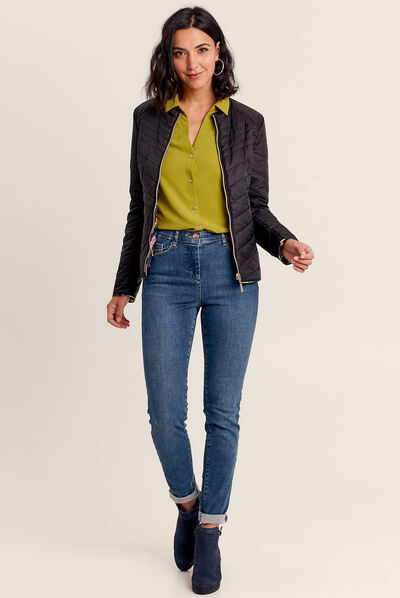 Doudoune droite réversible noir femme