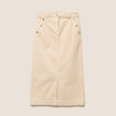 Jupe droite longue en velours sable femme
