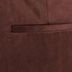 Pantalon large 7/8&egrave;me aspect daim marron fonc&eacute; femme