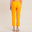 Pantalon flou ceinturé jaune or femme