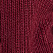 Gilet droit mi-long col rond bordeaux femme