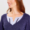 T-shirt manches 3/4 bleu marine femme