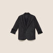 Veste cintr&eacute;e col ch&acirc;le manches 3/4 noir femme