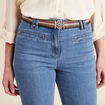 Jean large ceinturé denim double stone femme