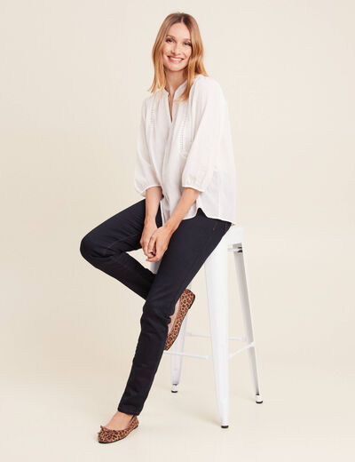 Blouse manches 3/4 ecru femme