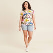 T-shirt manches courtes multicolore femme
