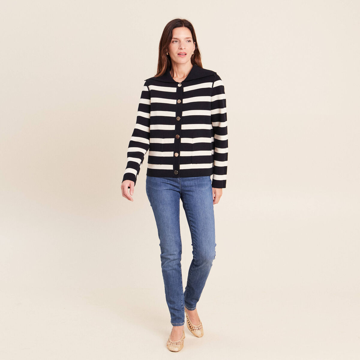 Gilet r&eacute;versible en maille noir femme