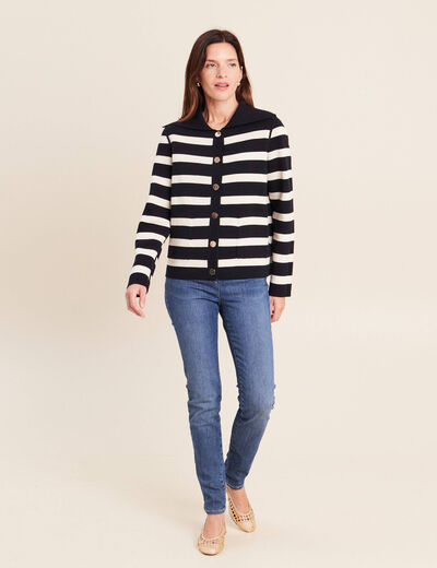 Gilet r&eacute;versible en maille noir femme